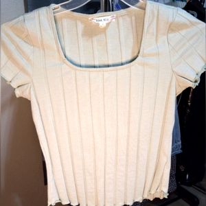 Women short sleeve light aqua top